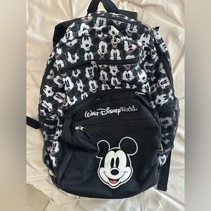 Rare Disney Black and White Mickey Mouse Backpack